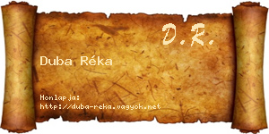 Duba Réka névjegykártya
